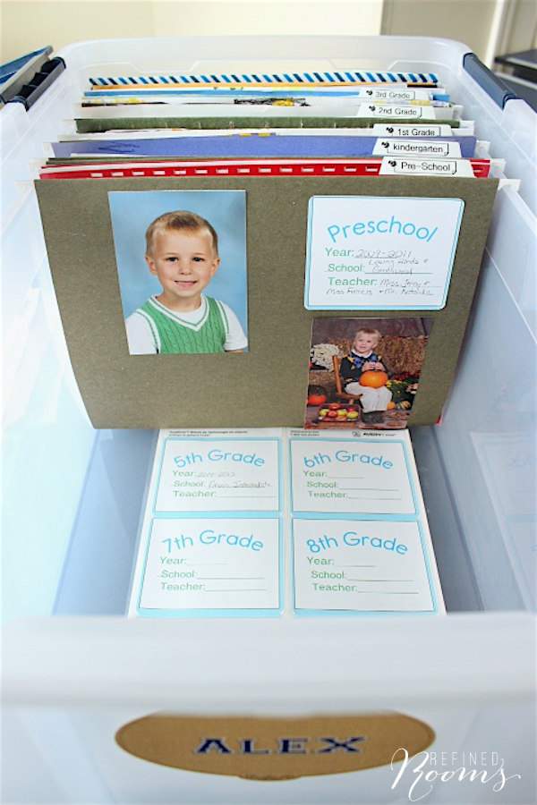 A Simple System for Organizing School Memorabilia