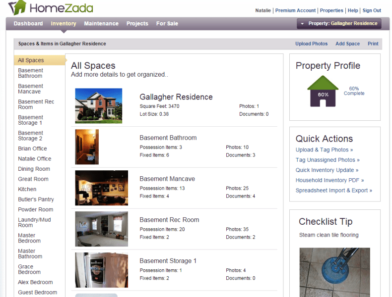 Create a Home Inventory with Homezada Digital Home Management Tool @ RefinedroomsLLC.com