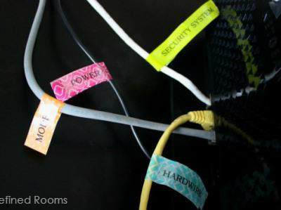 Organizing Trick: label your cords @ refinedroomsllc.com