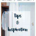 hall closets - text "hall closet organization tips and inspiration".