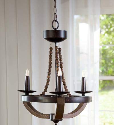 wireless wooden chandelier.