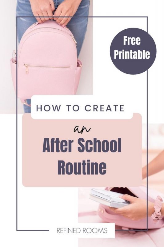 collage of school backpack images - text overlay "How to create an after school routine".