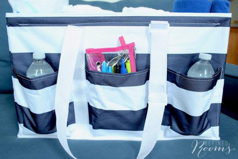 One of my favorite Tidy Living home organizing products is this utility tote...we use it to haul all of our swim meet necessities to the pool each weekend!