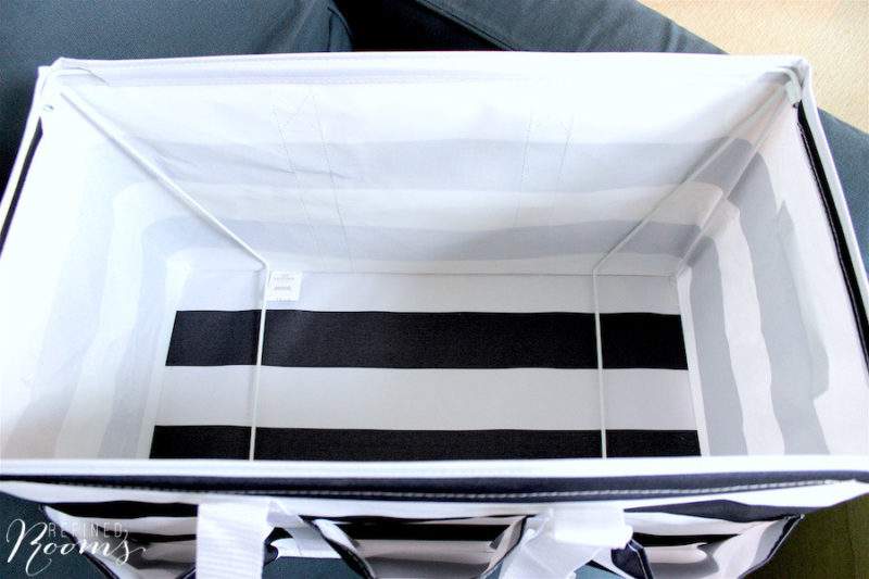 This Rugby striped utility tote is super versatile! It's one of my favorite Tidy Living home organizing products!