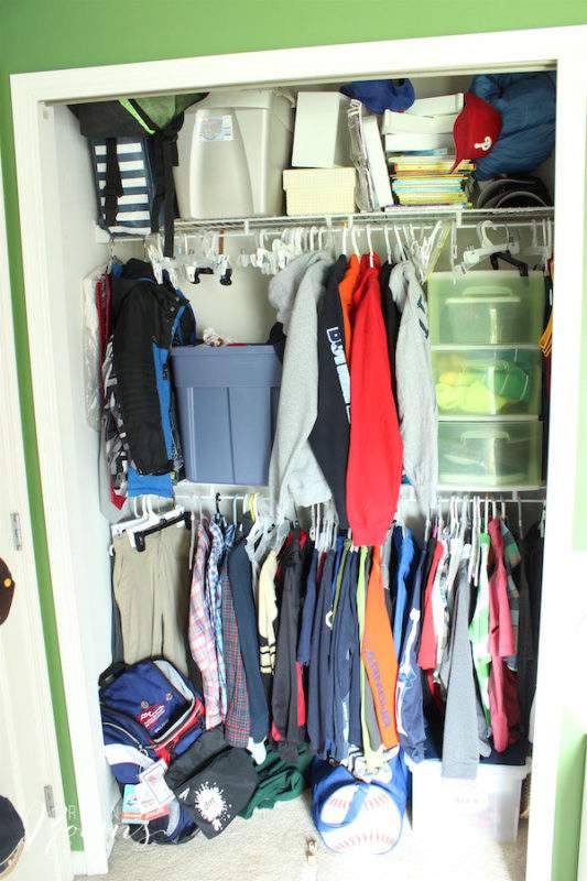 Tidy Living home organizing products helped rescue this cluttered closet