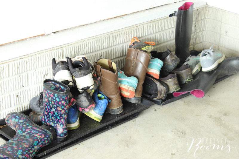See how we used Tidy Living home organizing products to corral this unruly shoe pile