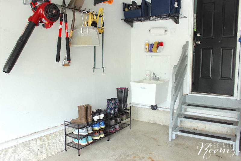 This stackable shoe organizer is one of my favorite Tidy Living home organizing products for the garage. No more shoe piles :)