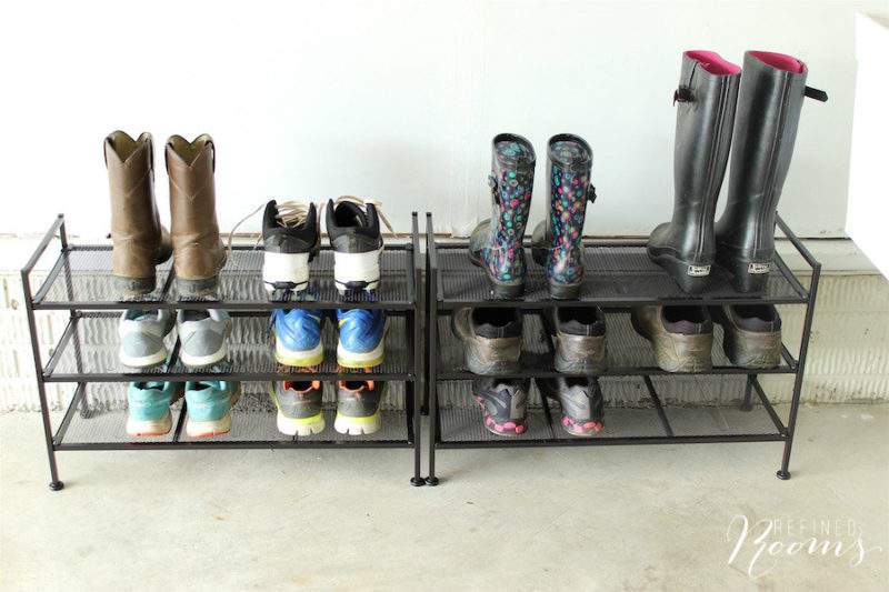This stackable shoe organizer is one of my favorite Tidy Living home organizing products for the garage!
