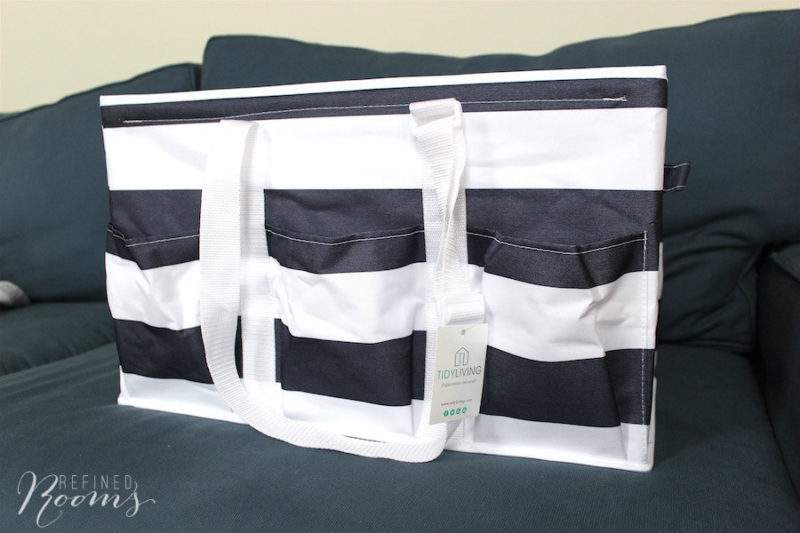 This Rugby striped utility tote serves as the perfect pool bag! It's one of my favorite Tidy Living home organizing products