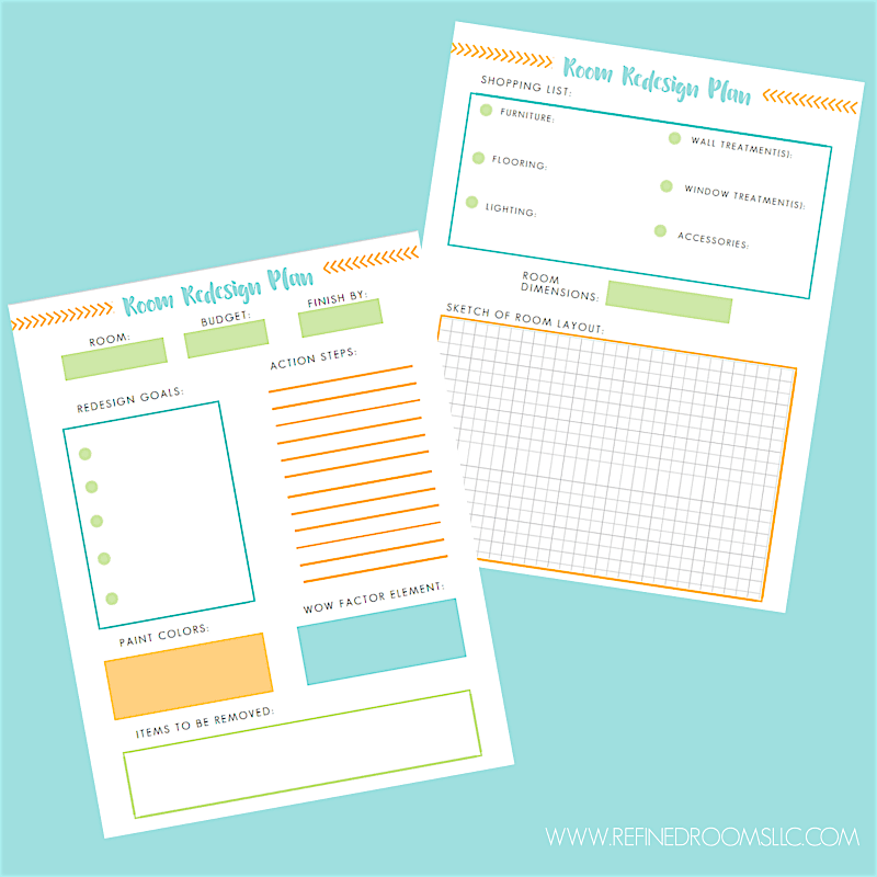 Got a room redesign in your future? Download your free room redesign plan printable to keep track of everything!