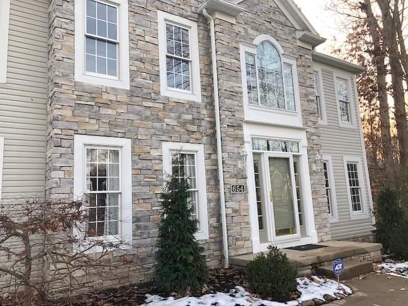 front exterior view of a home in the winter.