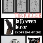 Collage of Halloween decor photos with text overlay "The Killer Halloween Decor Shopping Guide"