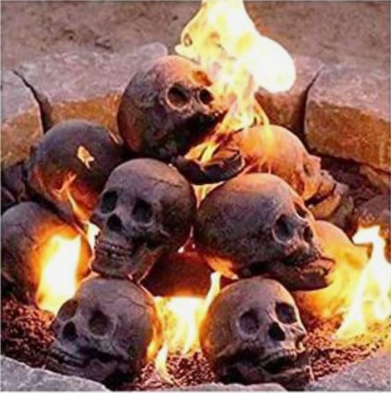 ceramic skull firepit logs.