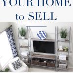 A staged great room. Text overlay "staging your home to sell: The Ultimate Guide"