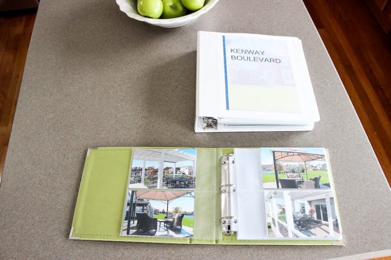 home sellers binder and photo book for house showings