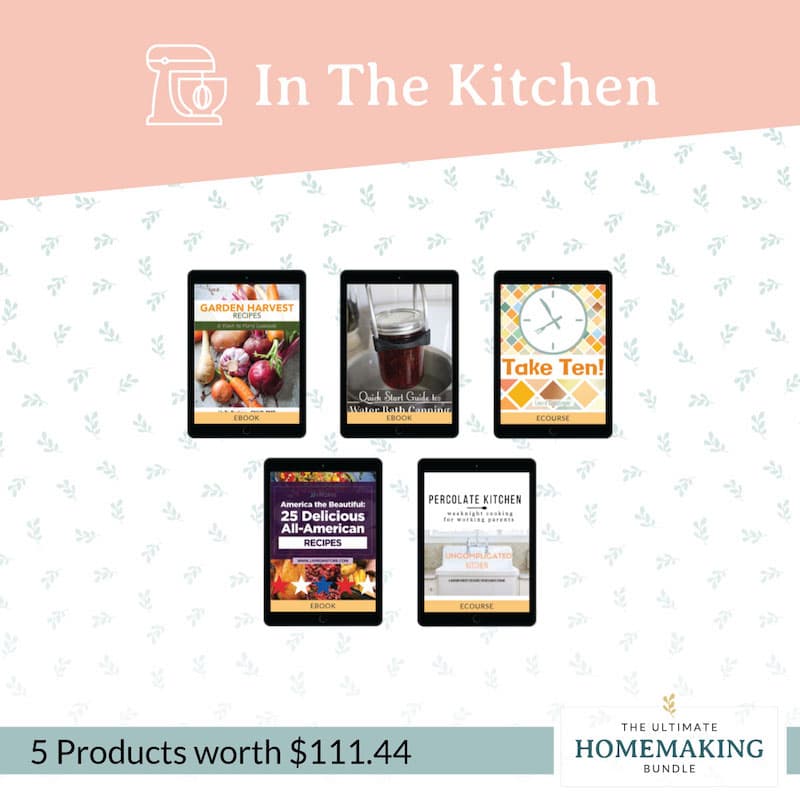 2020 Ultimate Homemaking Bundle - screenshot of "In the Kitchen" Resources.