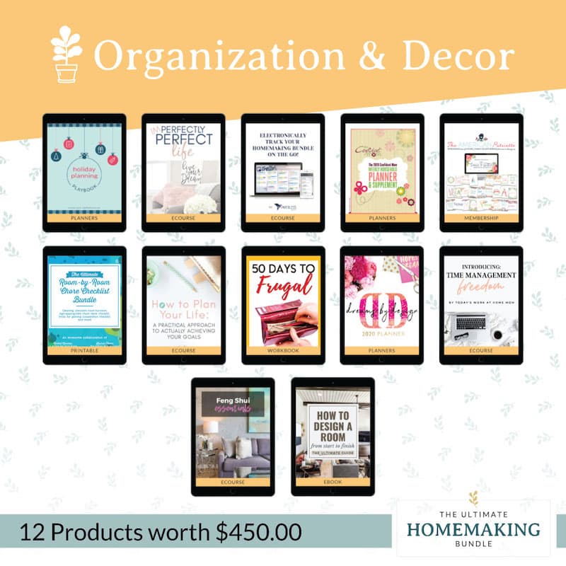 2020 Ultimate Homemaking Bundle - screenshot of "Organization & Decor" Resources.