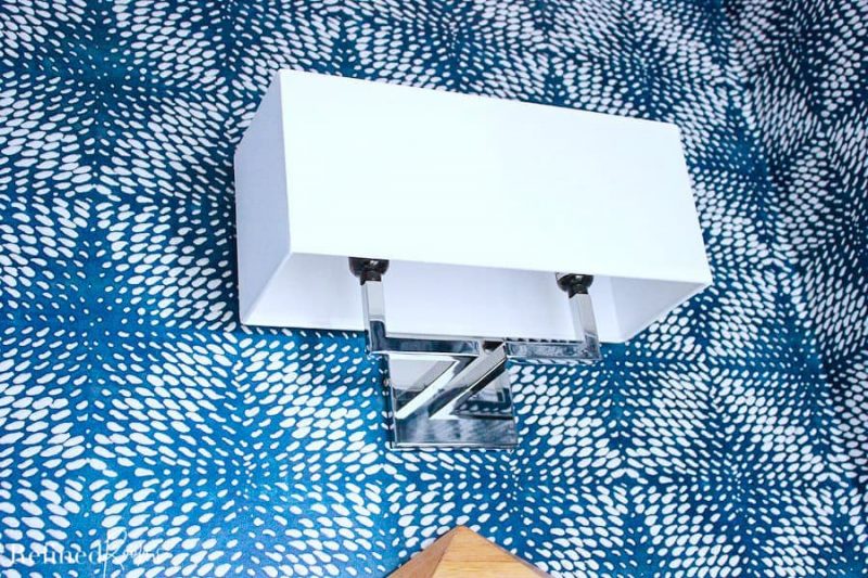 modern chrome and white bathroom light fixture.