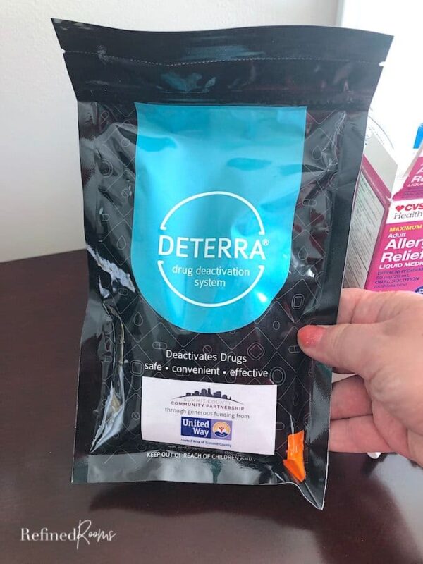 Deterra drug deactivation system bag.